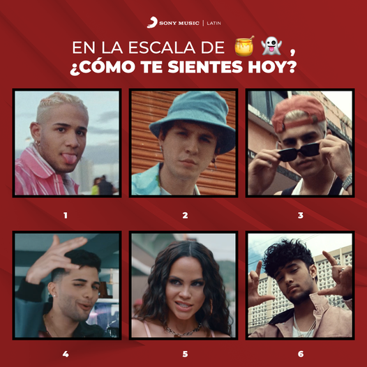 Sony Music Latin Facebook post: CNCO and Natti Natasha #HoneyBoo scale